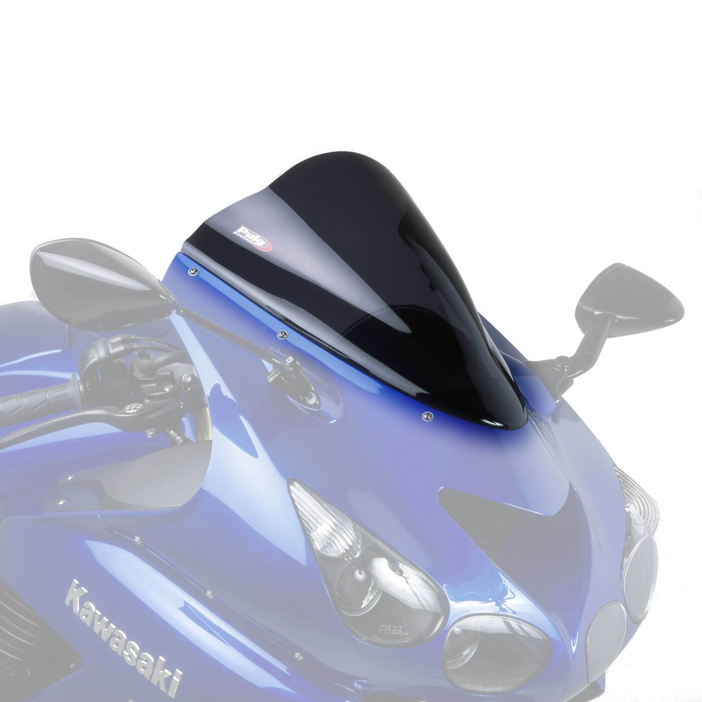 Puig Racing Screen | Dark Smoke | Kawasaki ZZR 1400 2006>Current-Screens-Pyramid Motorcycle Accessories