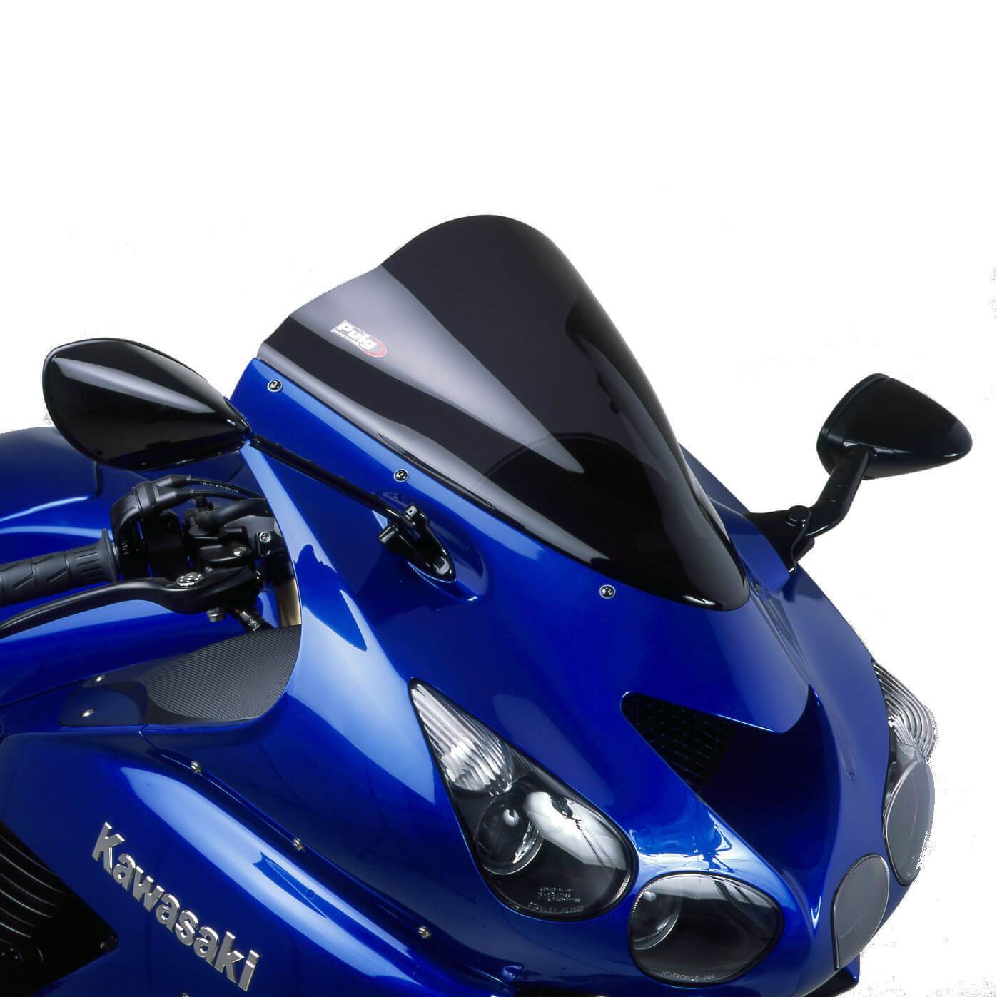 Puig Racing Screen | Dark Smoke | Kawasaki ZZR 1400 2006>Current-Screens-Pyramid Motorcycle Accessories