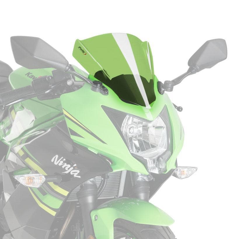 Puig Racing Screen | Green | Kawasaki Ninja 125 2019>Current-M3539V-Screens-Pyramid Motorcycle Accessories