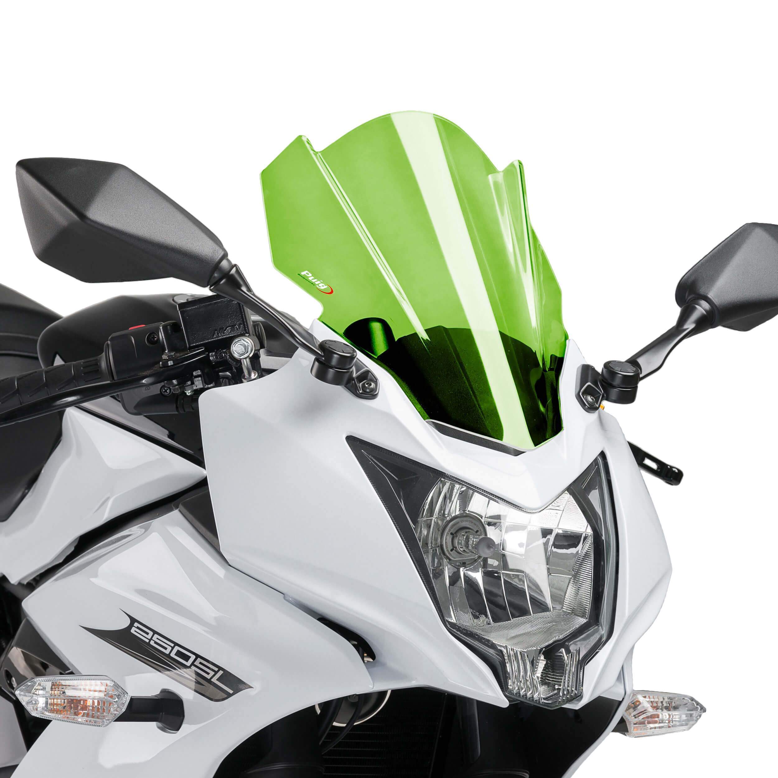 Puig Racing Screen | Green | Kawasaki Ninja 250 SL 2015>2016-M7630V-Screens-Pyramid Motorcycle Accessories