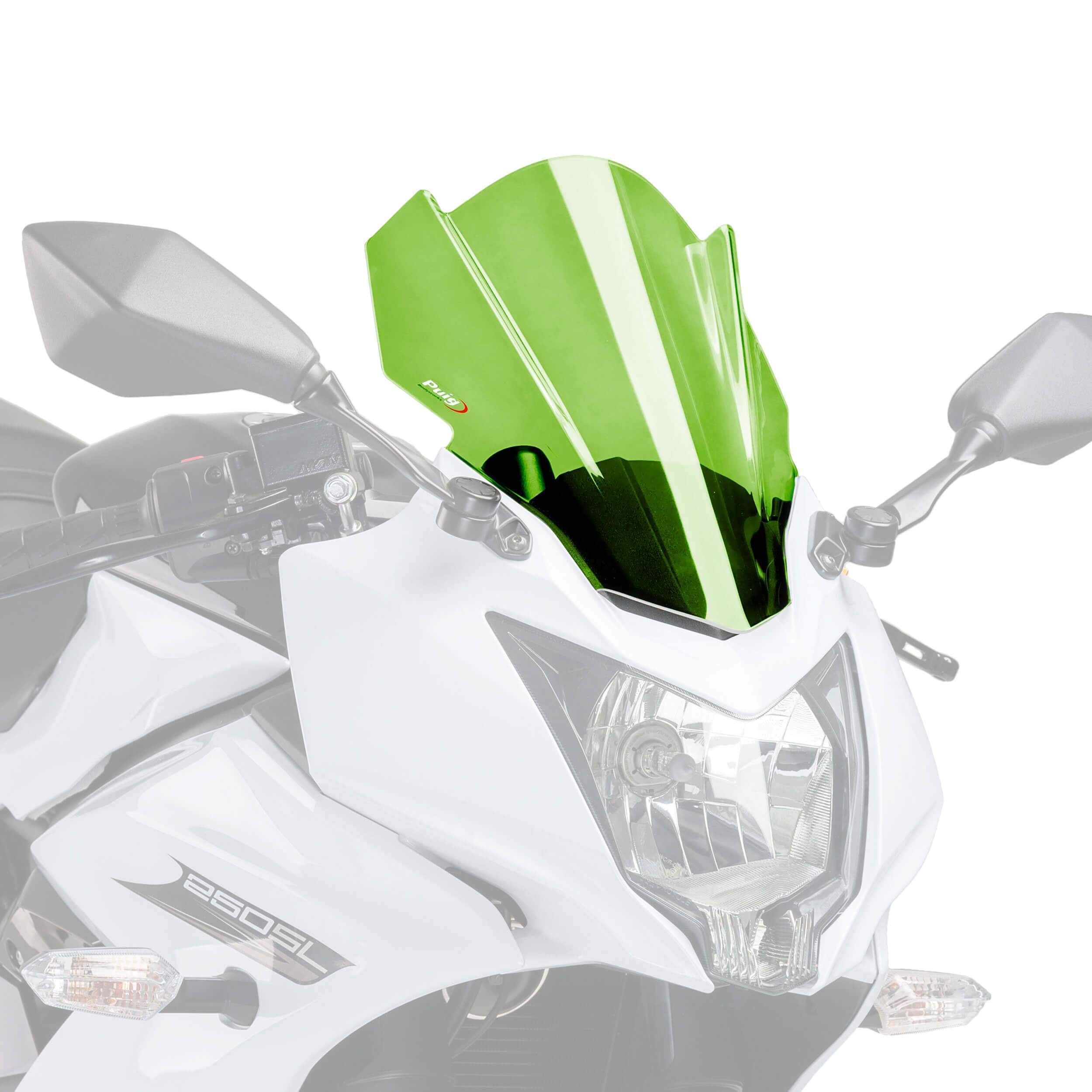 Puig Racing Screen | Green | Kawasaki Ninja 250 SL 2015>2016-M7630V-Screens-Pyramid Motorcycle Accessories