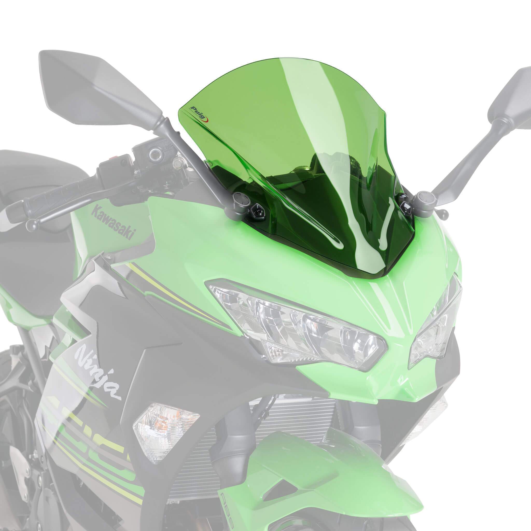 Puig Racing Screen | Green | Kawasaki Ninja 400 2018>Current-M9976V-Screens-Pyramid Motorcycle Accessories