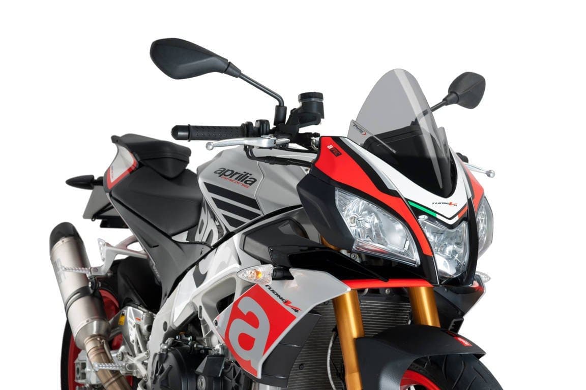 Puig Racing Screen | Light Smoke | Aprilia Tuono V4 1100 Factory 2015>2020-M7615H-Screens-Pyramid Motorcycle Accessories