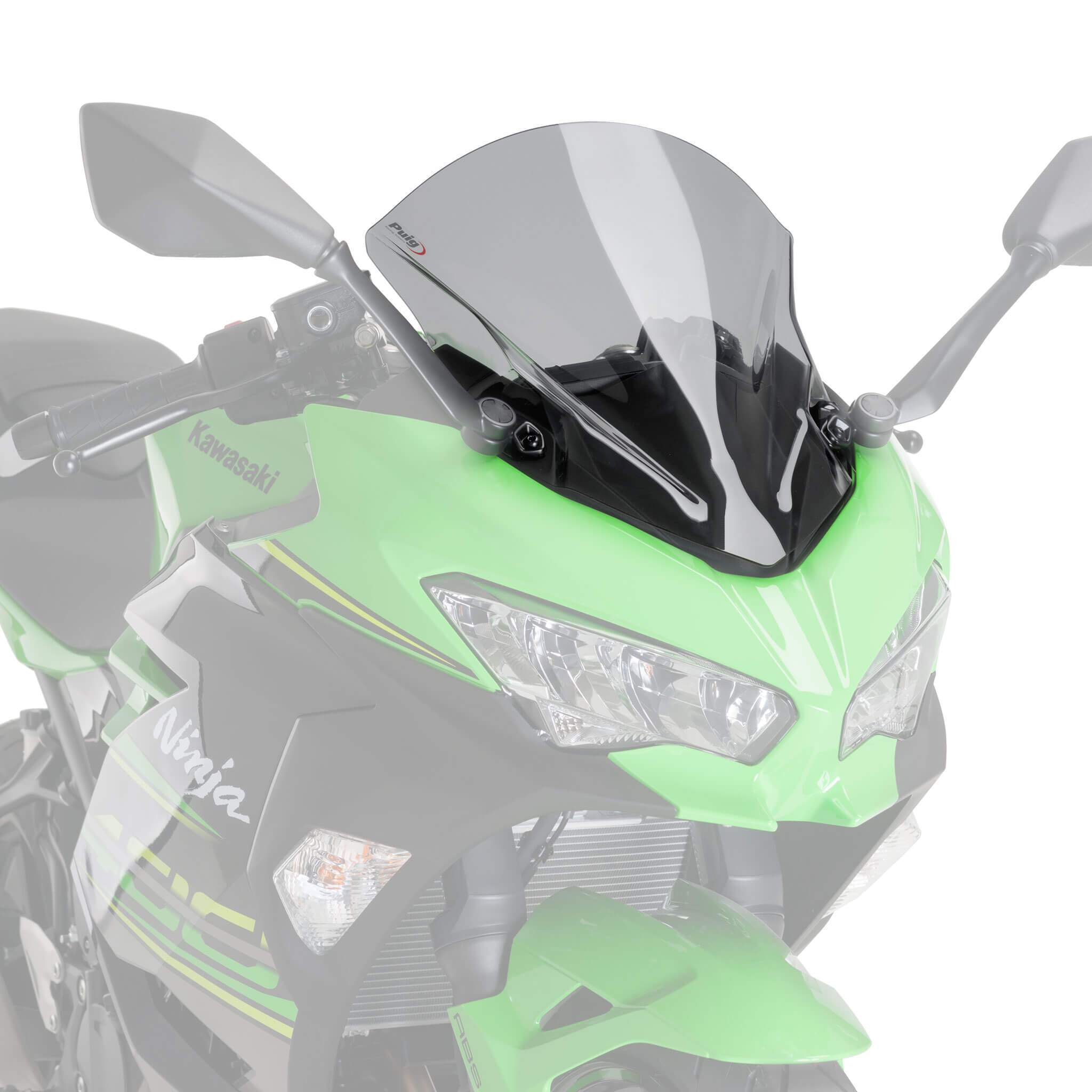 Puig Racing Screen | Light Smoke | Kawasaki Ninja 400 2018>Current-M9976H-Screens-Pyramid Motorcycle Accessories