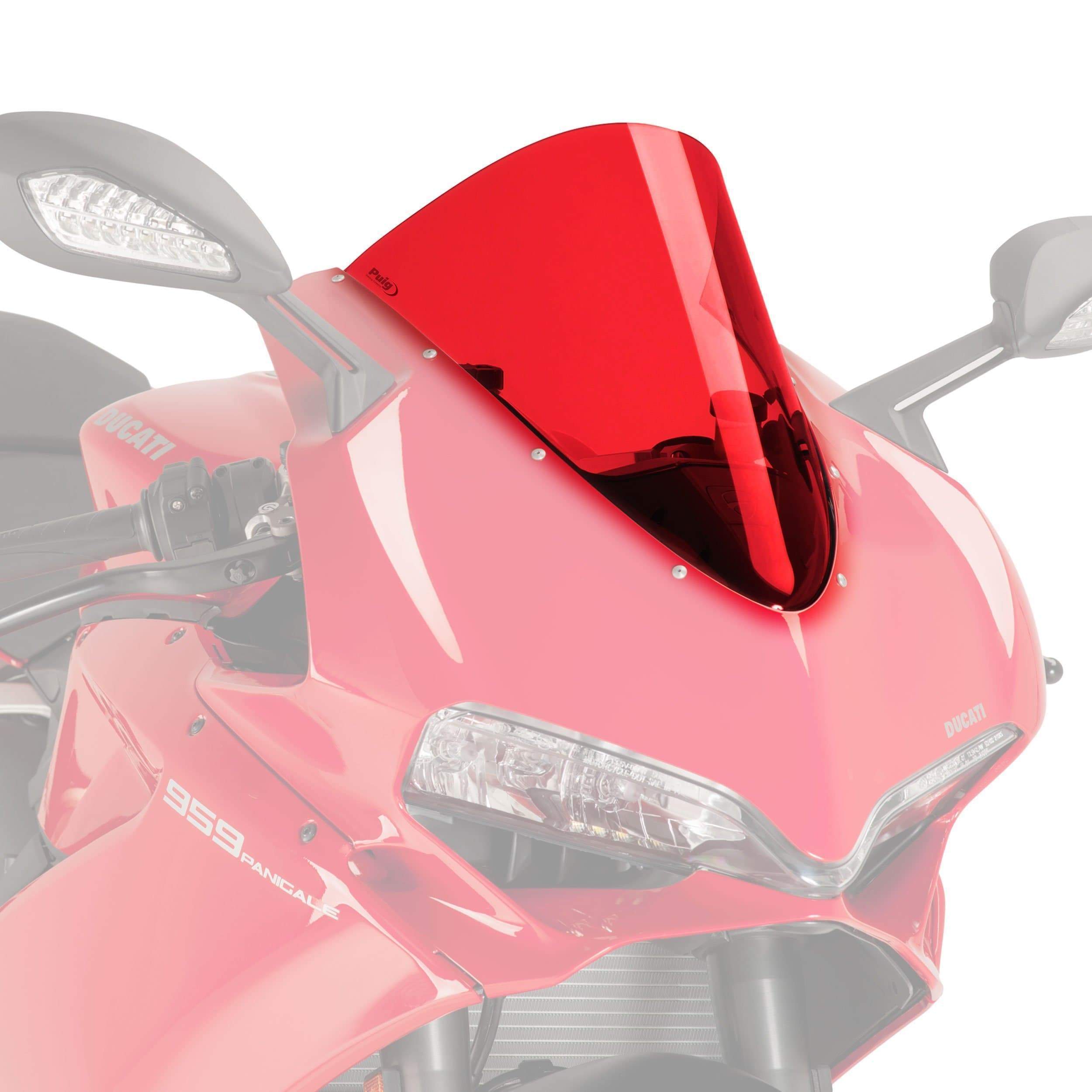 Puig Racing Screen | Red | Ducati 959 Panigale 2016>2020-M7621R-Screens-Pyramid Motorcycle Accessories