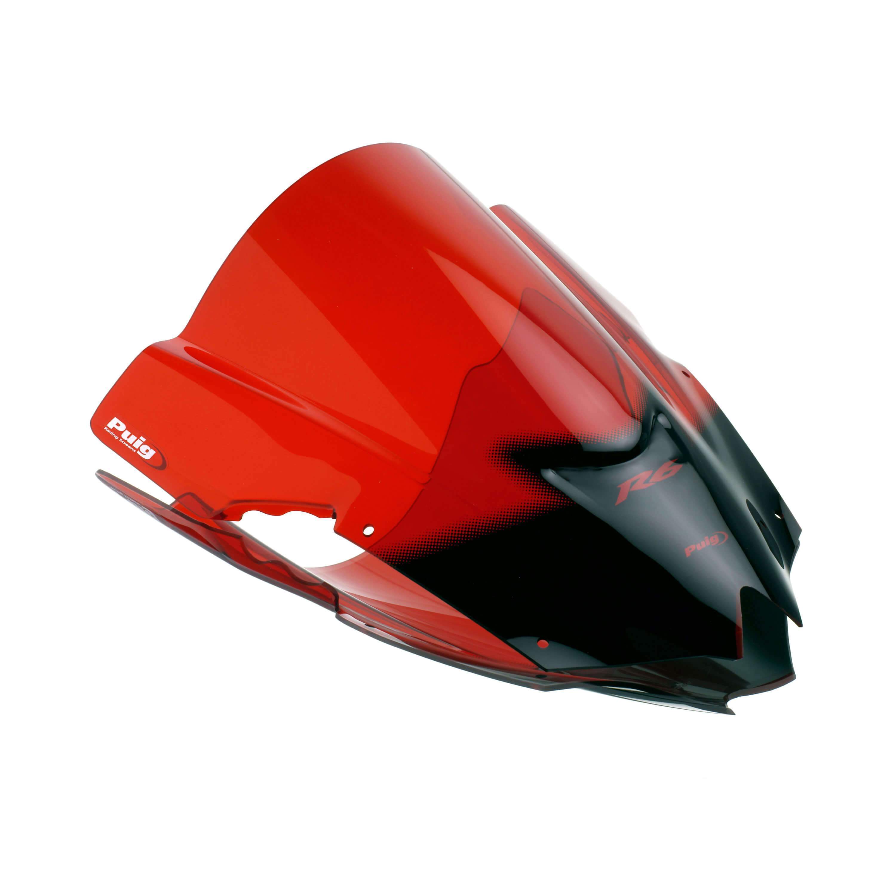 Puig Racing Screen | Red | Yamaha YZF-R6 2008>2015-Screens-Pyramid Motorcycle Accessories