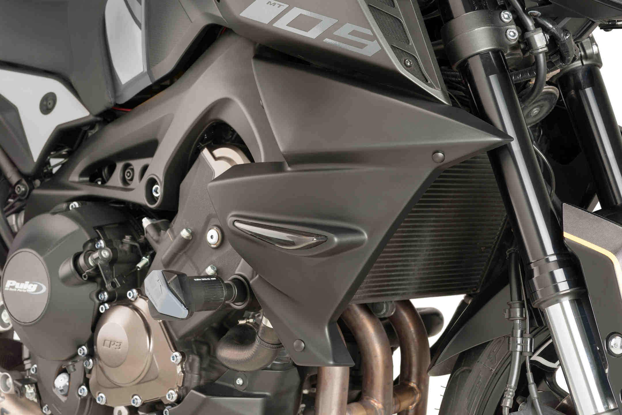 Puig Radiator Cheeks | Matte Black | Yamaha MT-09 2017>2020 -  Shop name