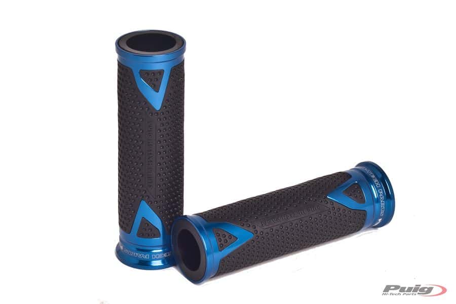 Puig Radikal Grips 119mm Length | Blue-M6325A-Racing Grips-Pyramid Motorcycle Accessories