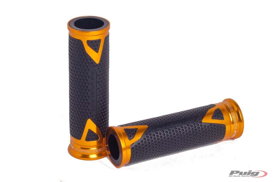 Puig Radikal Grips 119mm Length | Gold-M6325O-Racing Grips-Pyramid Motorcycle Accessories