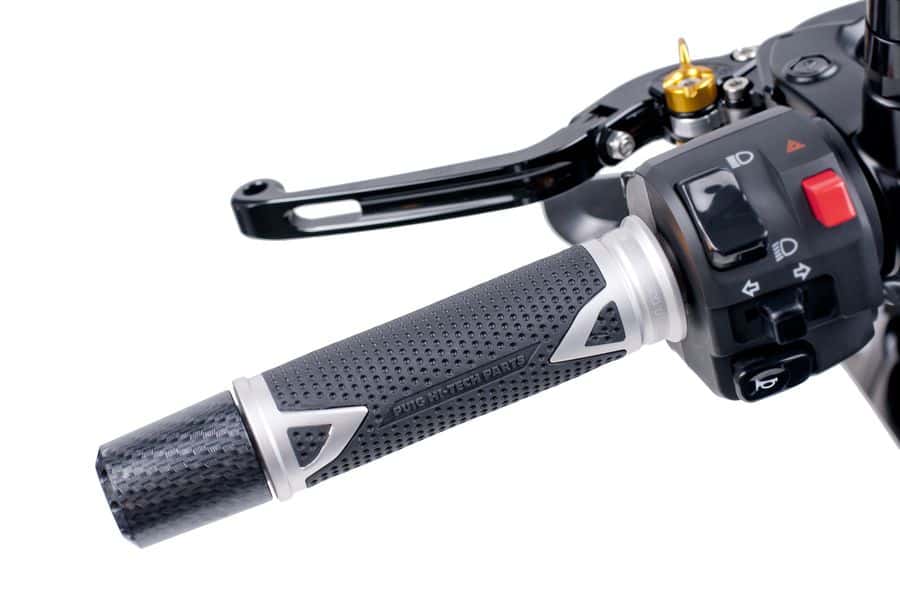 Puig Radikal Grips 119mm Length | Silver-M6325P-Racing Grips-Pyramid Motorcycle Accessories
