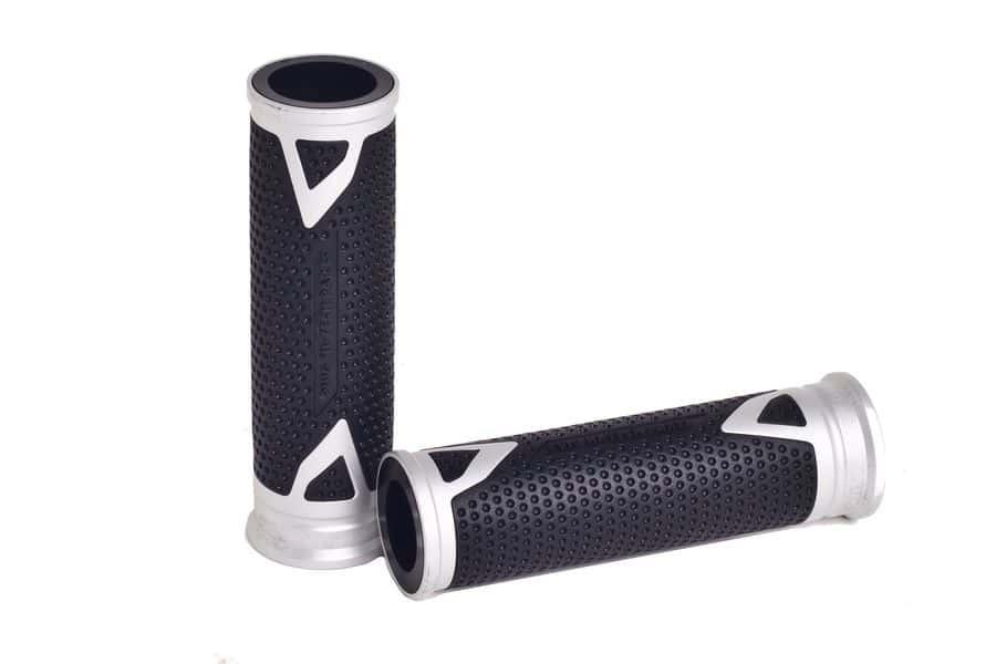 Puig Radikal Grips 119mm Length | Silver-M6325P-Racing Grips-Pyramid Motorcycle Accessories