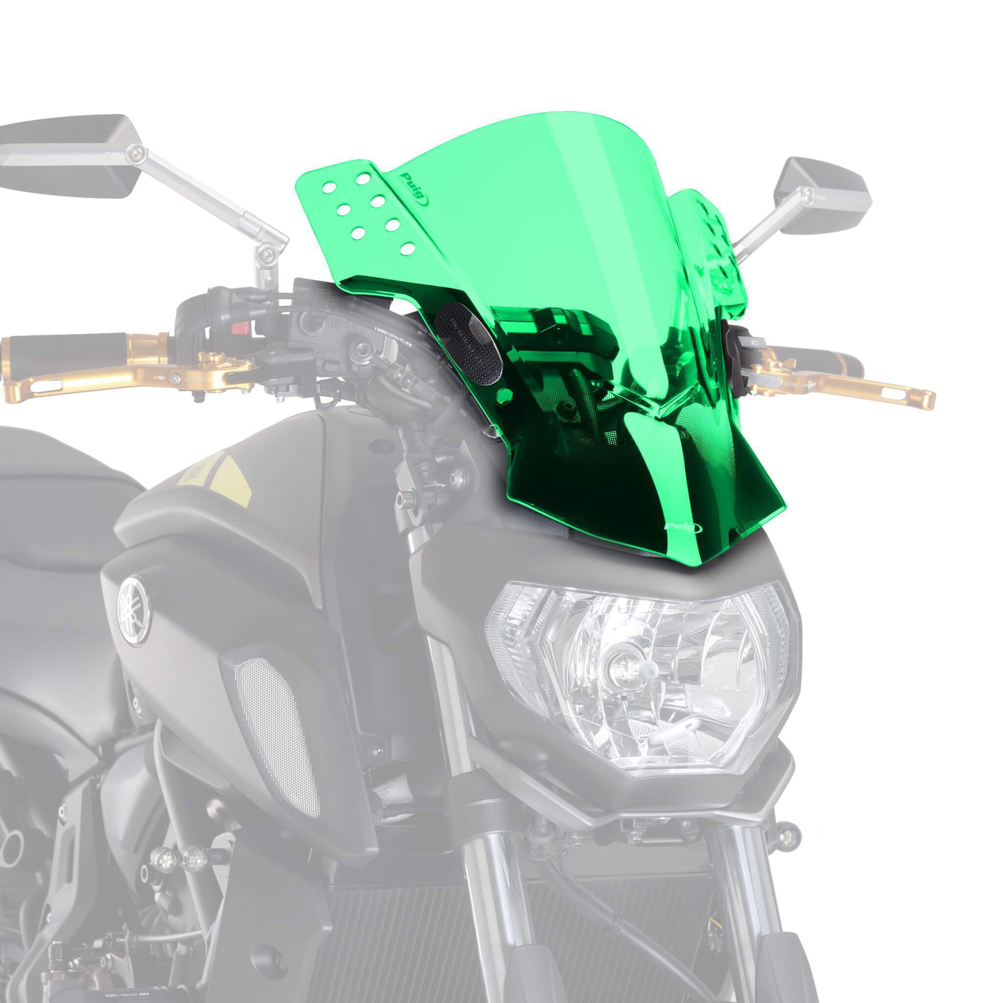 Puig Rafale Screen | Green | Aprilia Tuono 125 2017>Current-Screens-Pyramid Motorcycle Accessories