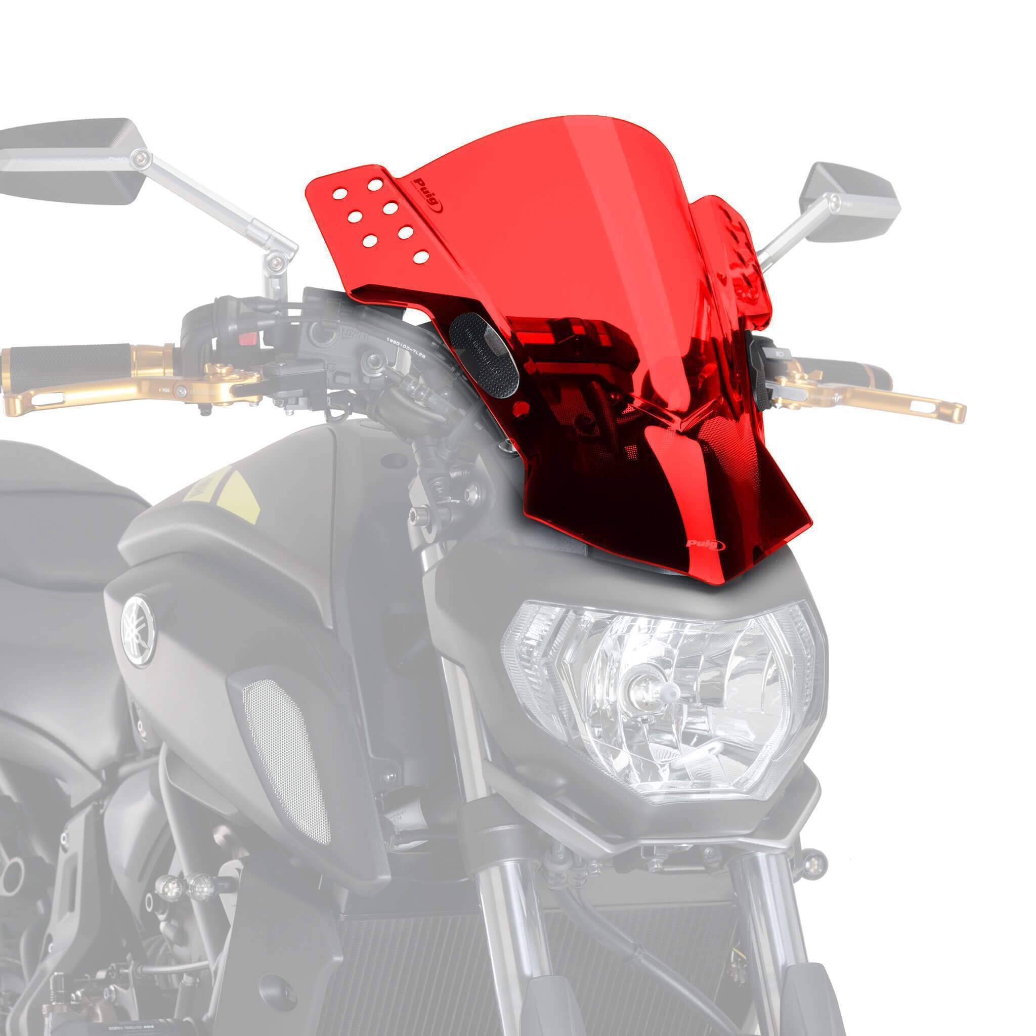 Puig Rafale Screen | Red | Kawasaki ER-5 1996>2006-Screens-Pyramid Motorcycle Accessories