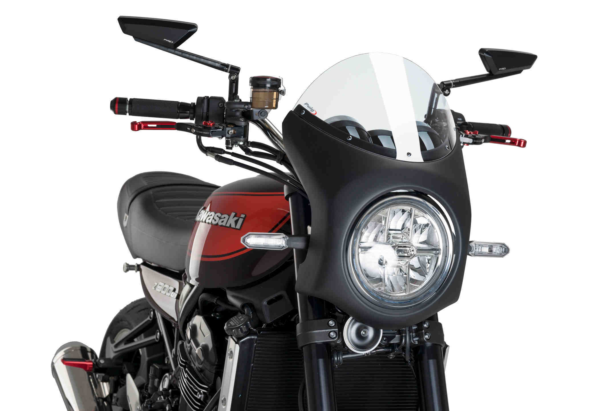 Puig Retro Semi Fairing | Black with Clear Screen | Kawasaki Z 900 RS 2017>Current-M9595W-Screens-Pyramid Motorcycle Accessories