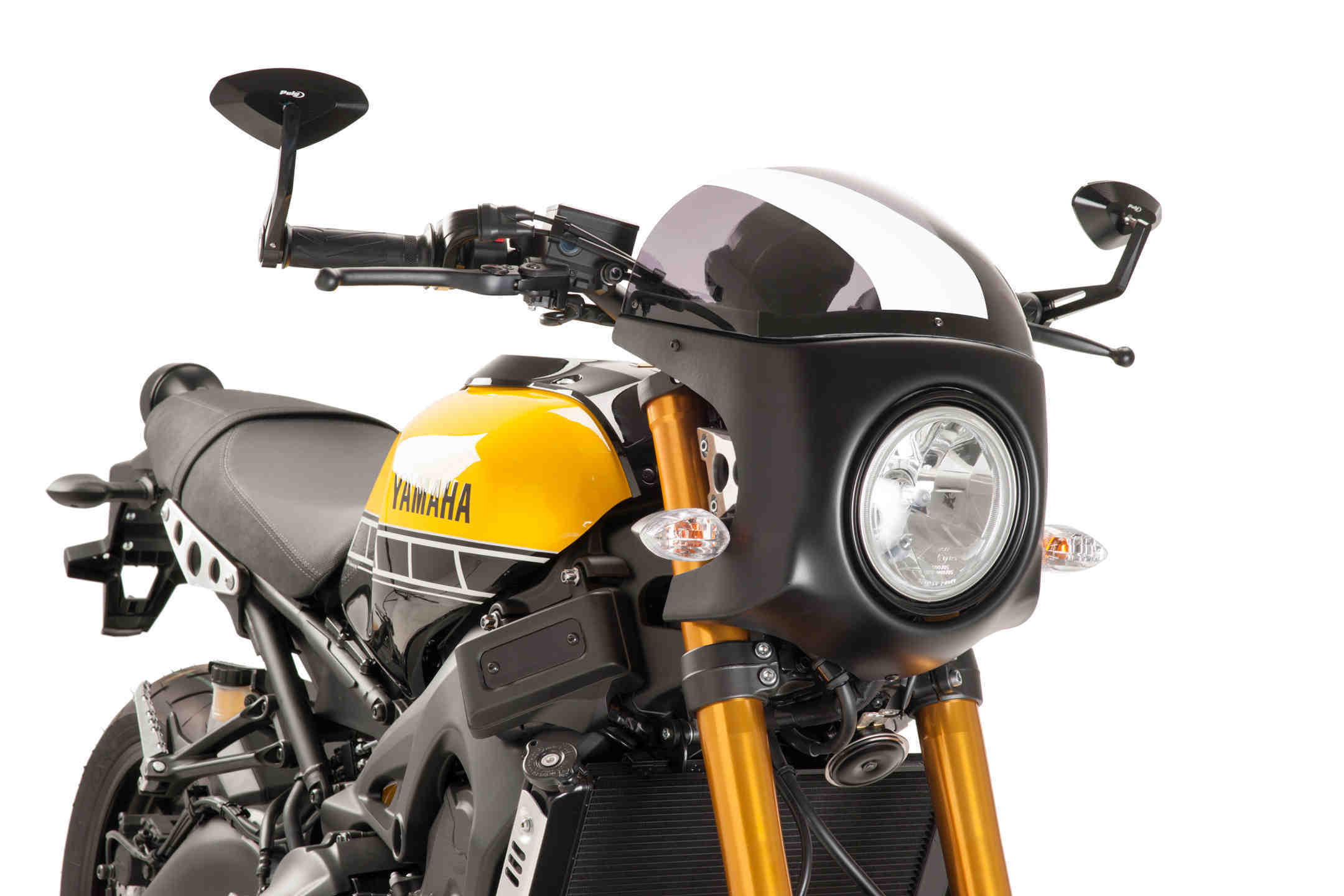 Puig Retro Semi Fairing | Black with Light Smoke Screen | Moto Guzzi V7 III Stone 750 2017>2022 -  Shop name