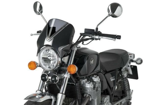 Puig Retrovision Nose Fairing | Black with Light Smoke Screen | Honda CB 1100 2013>2014 -  Shop name