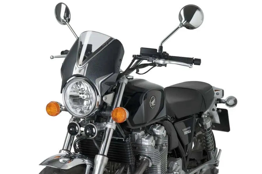 Puig Retrovision Nose Fairing | Carbon Look with Clear Screen | Honda CB 1100 2013>2014 -  Shop name