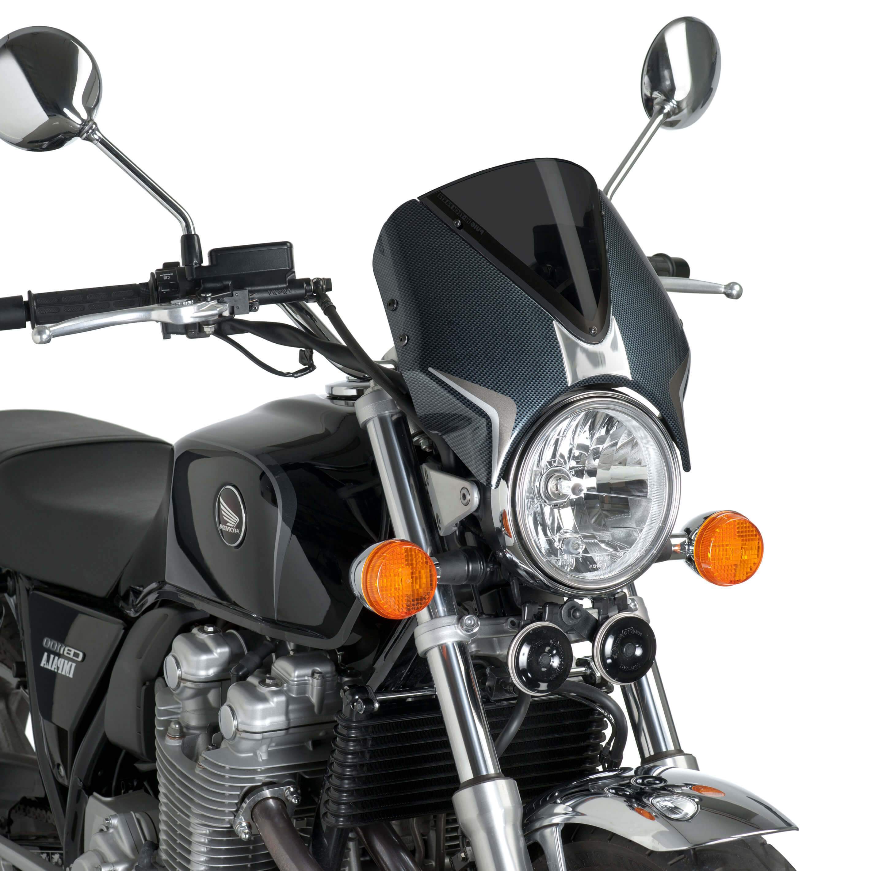 Puig Retrovision Nose Fairing | Carbon Look with Dark Smoke Screen | Honda CB 1100 2013>2014 -  Shop name
