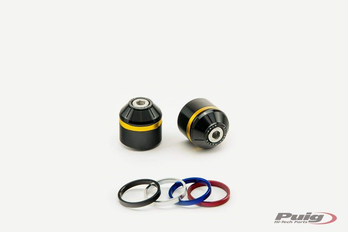 Puig Short Bar Ends | Black w/ Coloured Rings | Kawasaki ZX10-RR 2017>Current -  Shop name