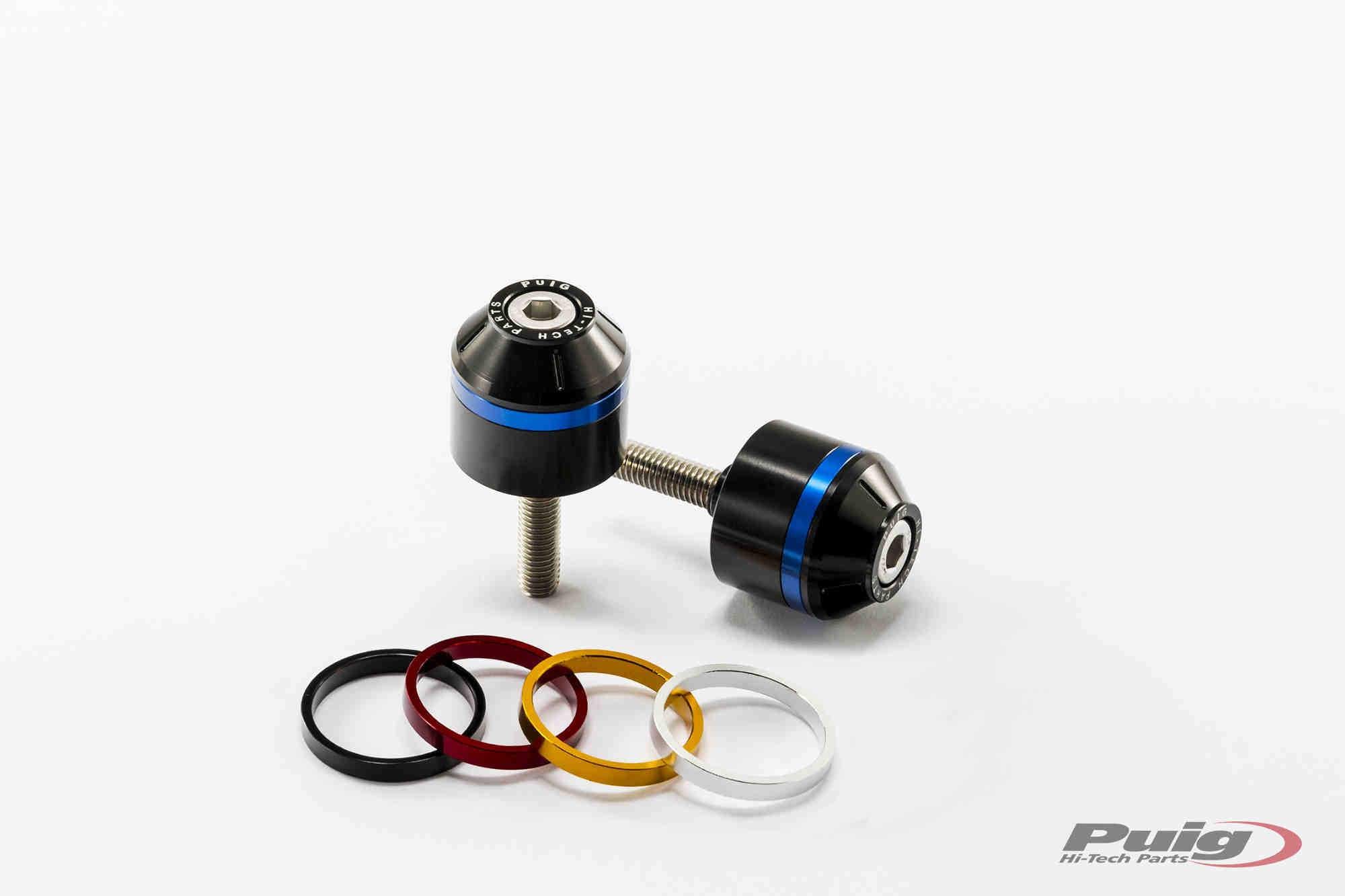 Puig Short Bar Ends | Black w/ Coloured Rings | Yamaha Tracer 900 2015>2017 -  Shop name