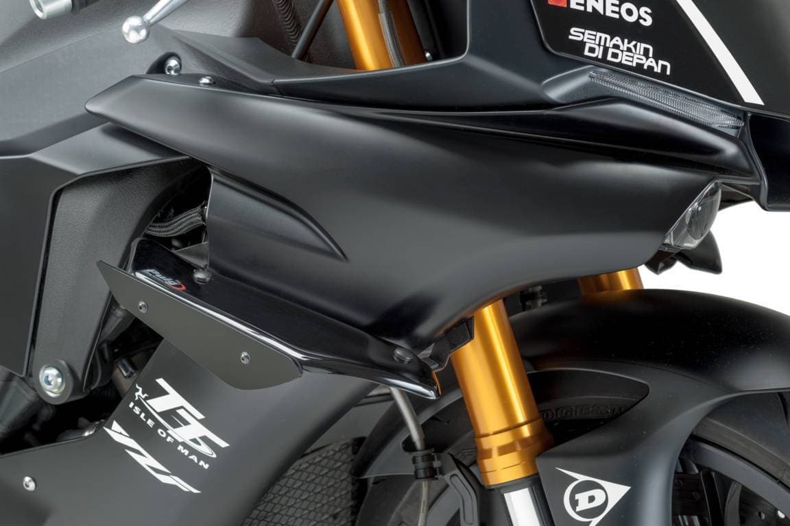 Puig Side Downforce Spoilers | Black | Yamaha YZF-R1 2015>Current-M9766N-Side Spoilers-Pyramid Motorcycle Accessories
