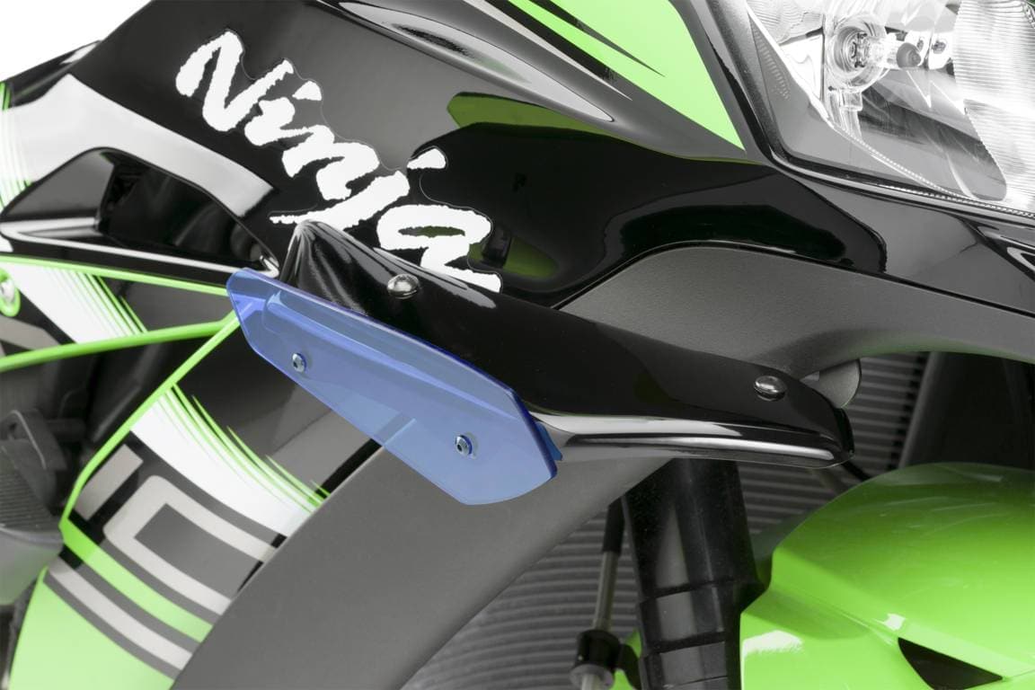 Puig Side Downforce Spoilers | Black/Blue | Kawasaki ZX10-R 2011>Current-M9882A-Side Spoilers-Pyramid Motorcycle Accessories
