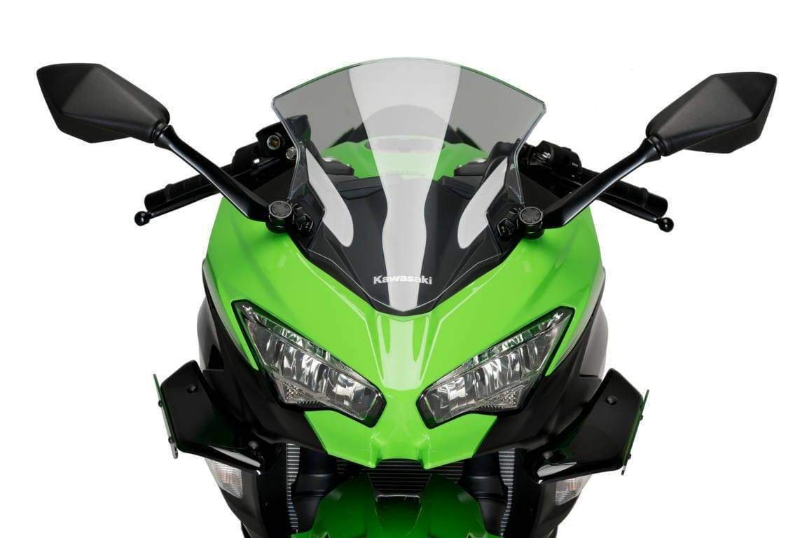 Puig Side Downforce Spoilers | Black/Green | Kawasaki Ninja 400 2018>Current-M3172V-Side Spoilers-Pyramid Motorcycle Accessories