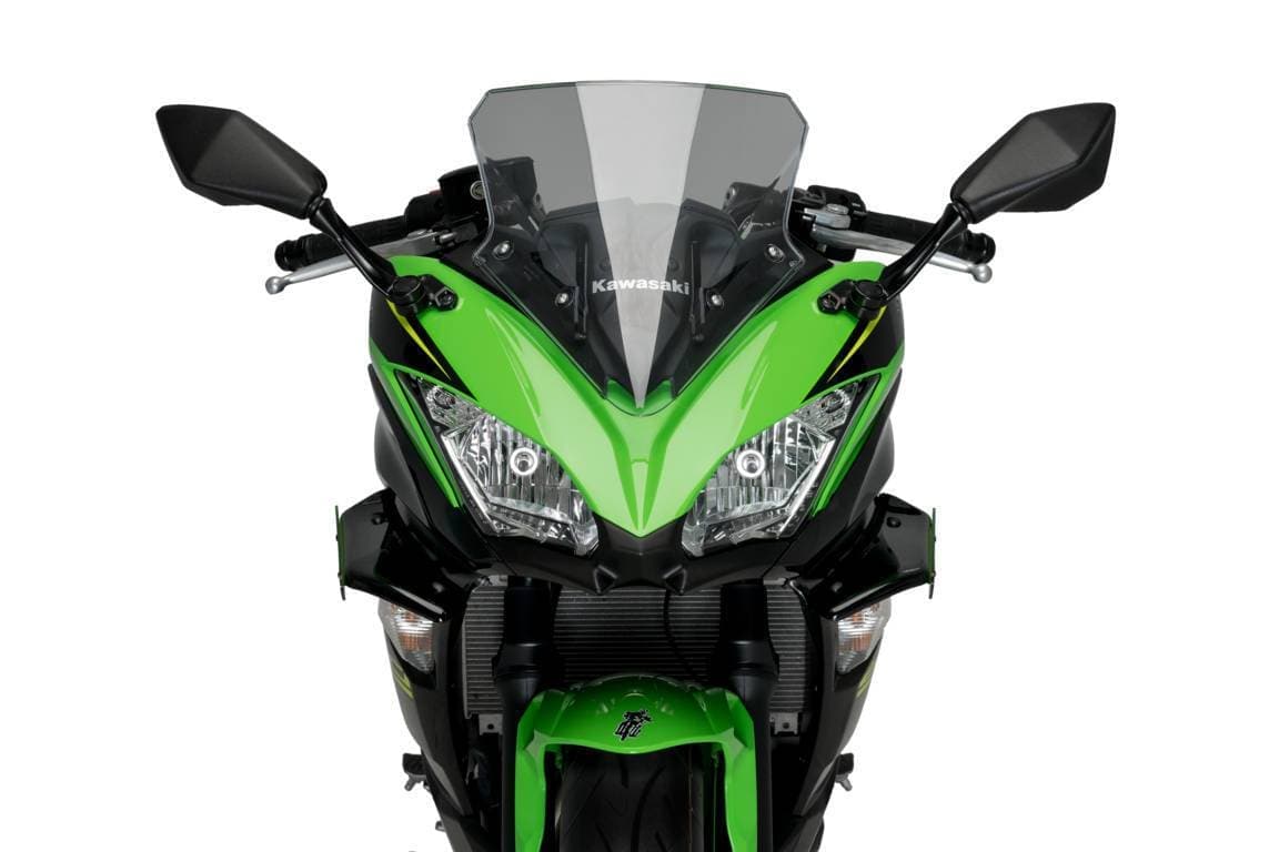 Puig Side Downforce Spoilers | Black/Green | Kawasaki Ninja 650 2017>2019-M3835V-Side Spoilers-Pyramid Motorcycle Accessories