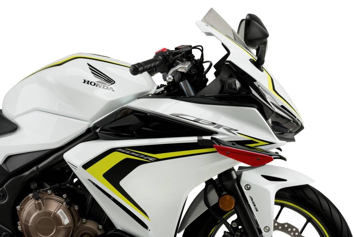 Puig Side Downforce Spoilers | Black/Red | Honda CBR 500 R 2019>Current-M3614R-Side Spoilers-Pyramid Motorcycle Accessories