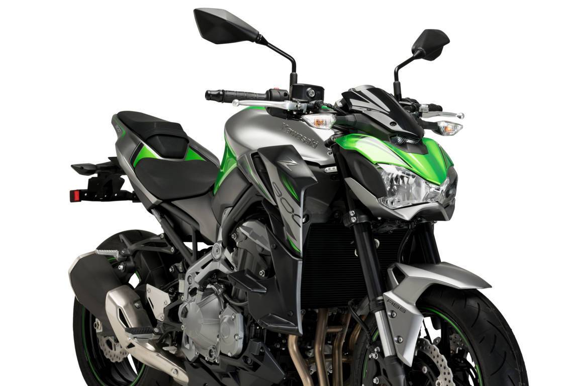Puig Side Downforce Spoilers | Green | Kawasaki Z 900 2017>2019-M20327V-Side Spoilers-Pyramid Motorcycle Accessories