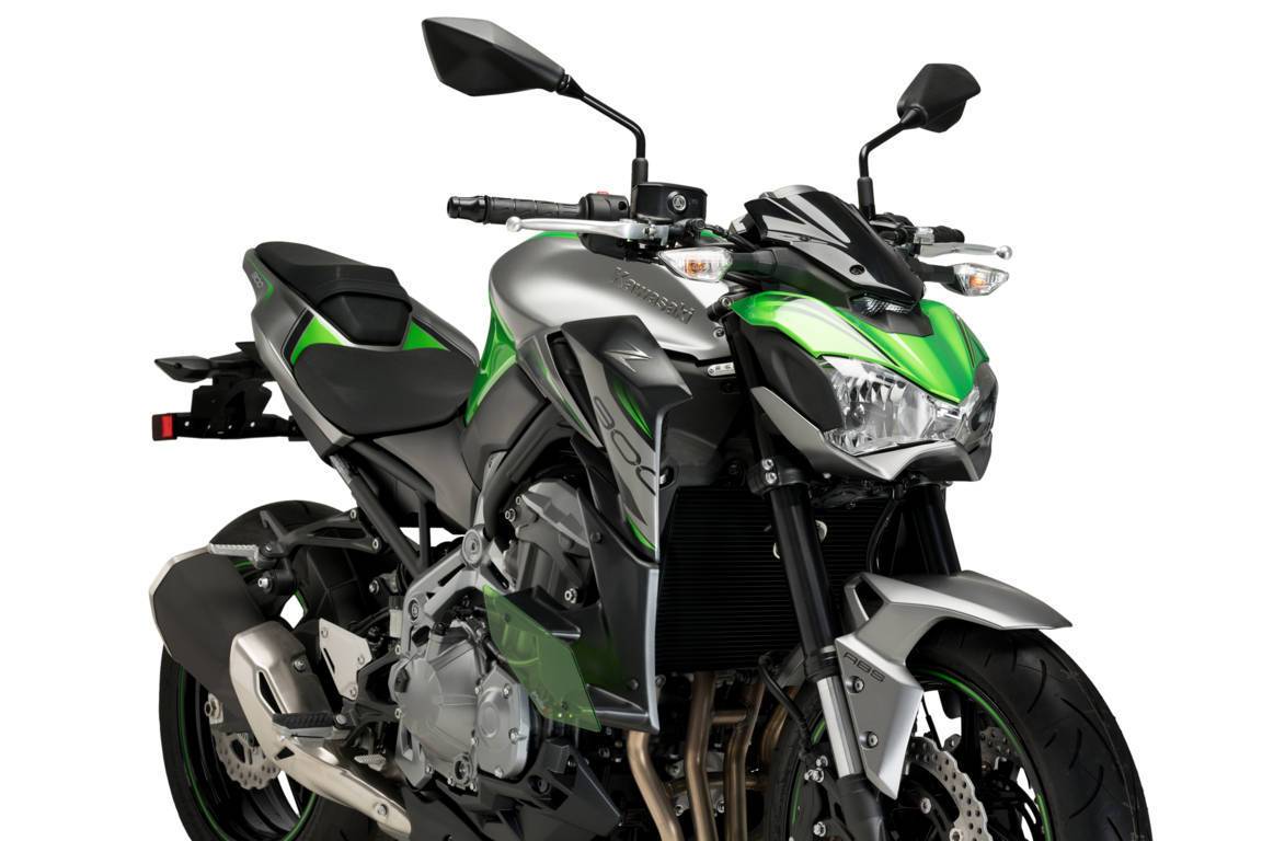Puig Side Downforce Spoilers | Green | Kawasaki Z 900 2017>2019-M20327V-Side Spoilers-Pyramid Motorcycle Accessories