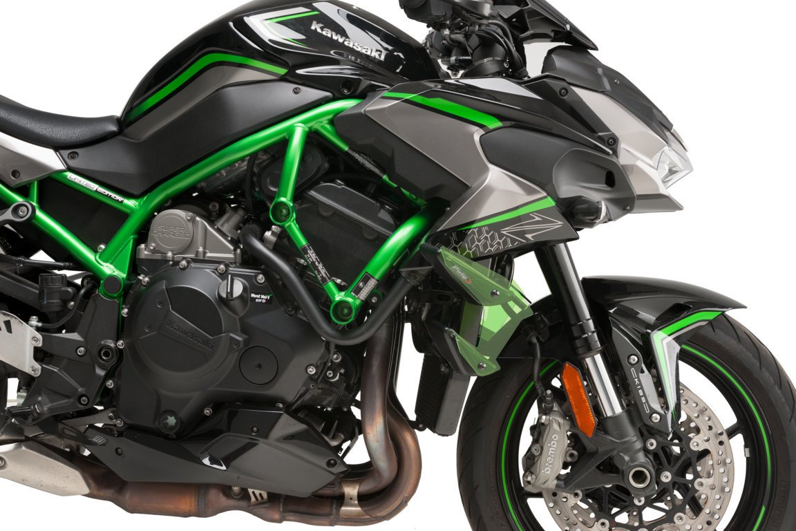 Puig Side Downforce Spoilers | Green | Kawasaki Z H2 2020