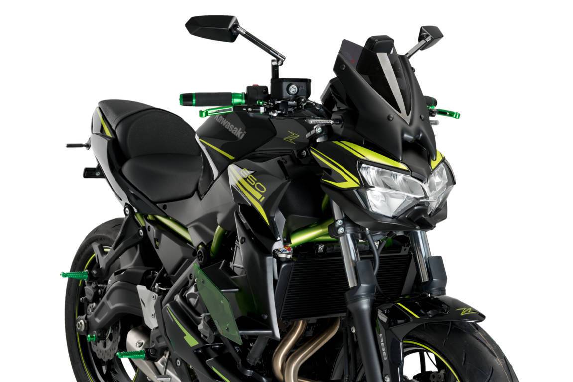 Puig Side Downforce Wings | Green | Kawasaki Z 650 2020>Current -   Pyramid Motorcycle Accessories