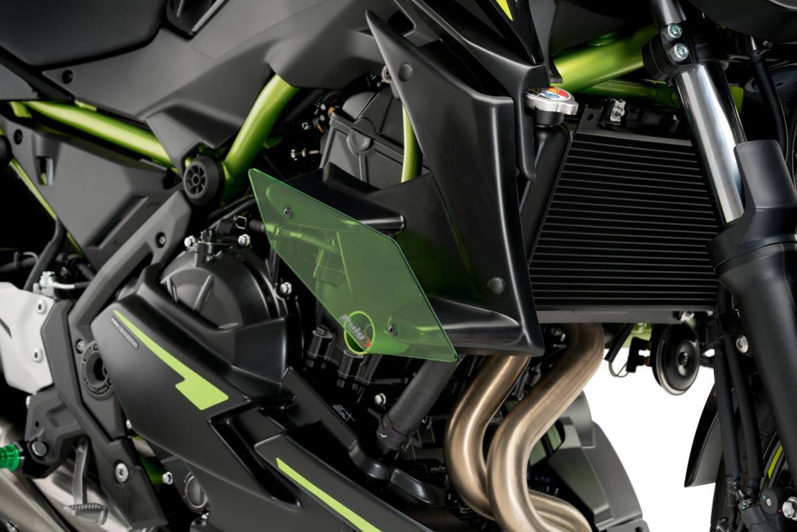 Puig Side Downforce Wings | Green | Kawasaki Z 650 2020>Current -   Pyramid Motorcycle Accessories