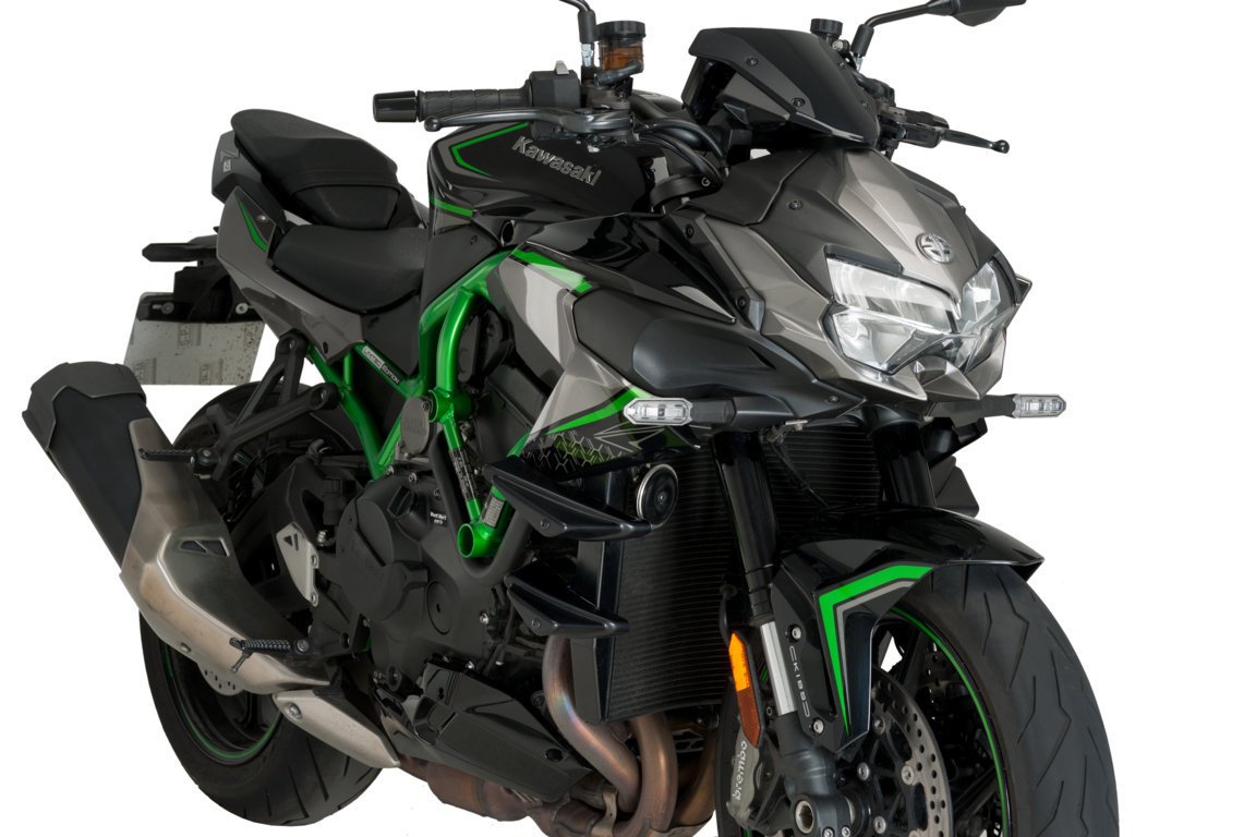 Puig Side Downforce Wings | Green | Kawasaki Z H2 2020>Current -
