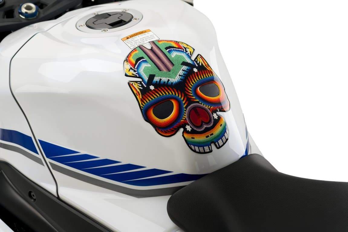 Puig Skull I Tank Pad | Red-Tank Protection-Pyramid Motorcycle Accessories
