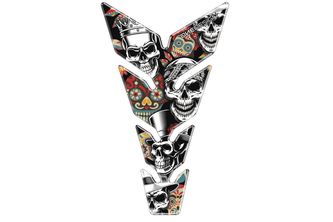 Puig Skull Party Tank Pad-Tank Protection-Pyramid Motorcycle Accessories