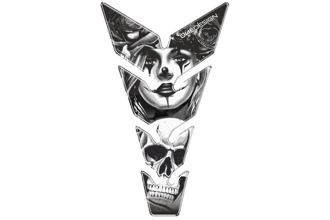 Puig Skull & Poker Tank Pad | Black-Tank Protection-Pyramid Motorcycle Accessories