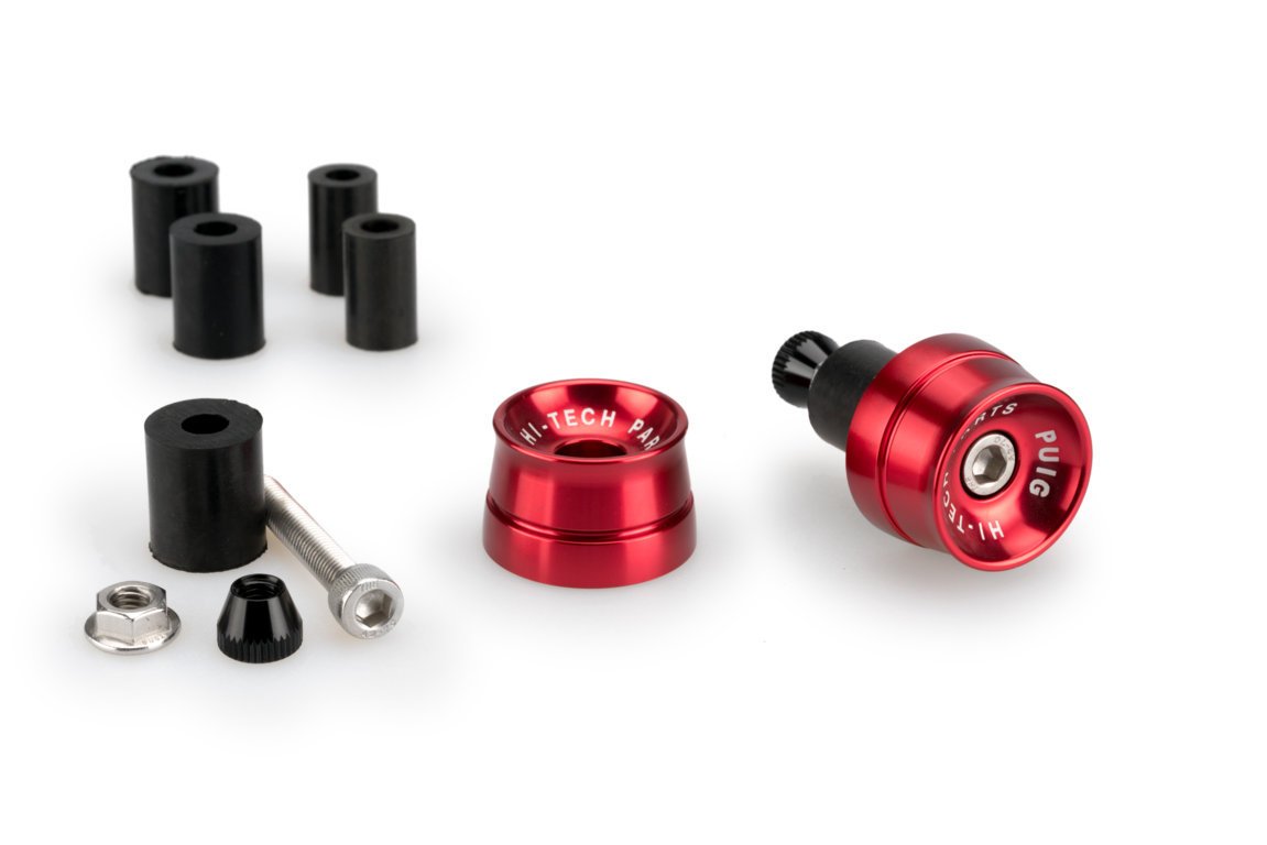 Puig Speed Bar Ends | Red | Sym MaxSym TL 2020>Current-M21016R-Bar Ends-Pyramid Motorcycle Accessories