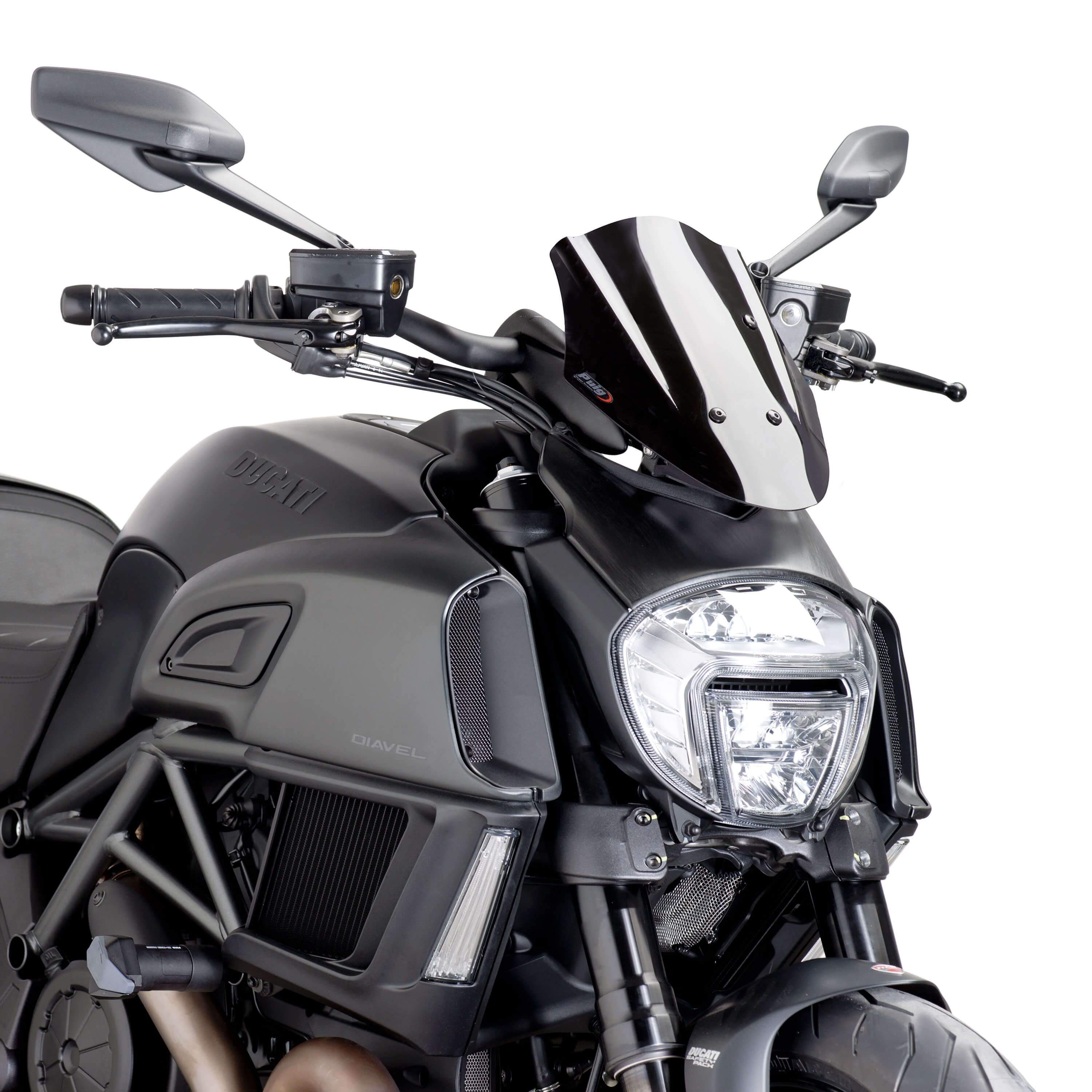 Puig Sport Screen | Black (Opaque) | Ducati Diavel 2014>2018 -  Shop name
