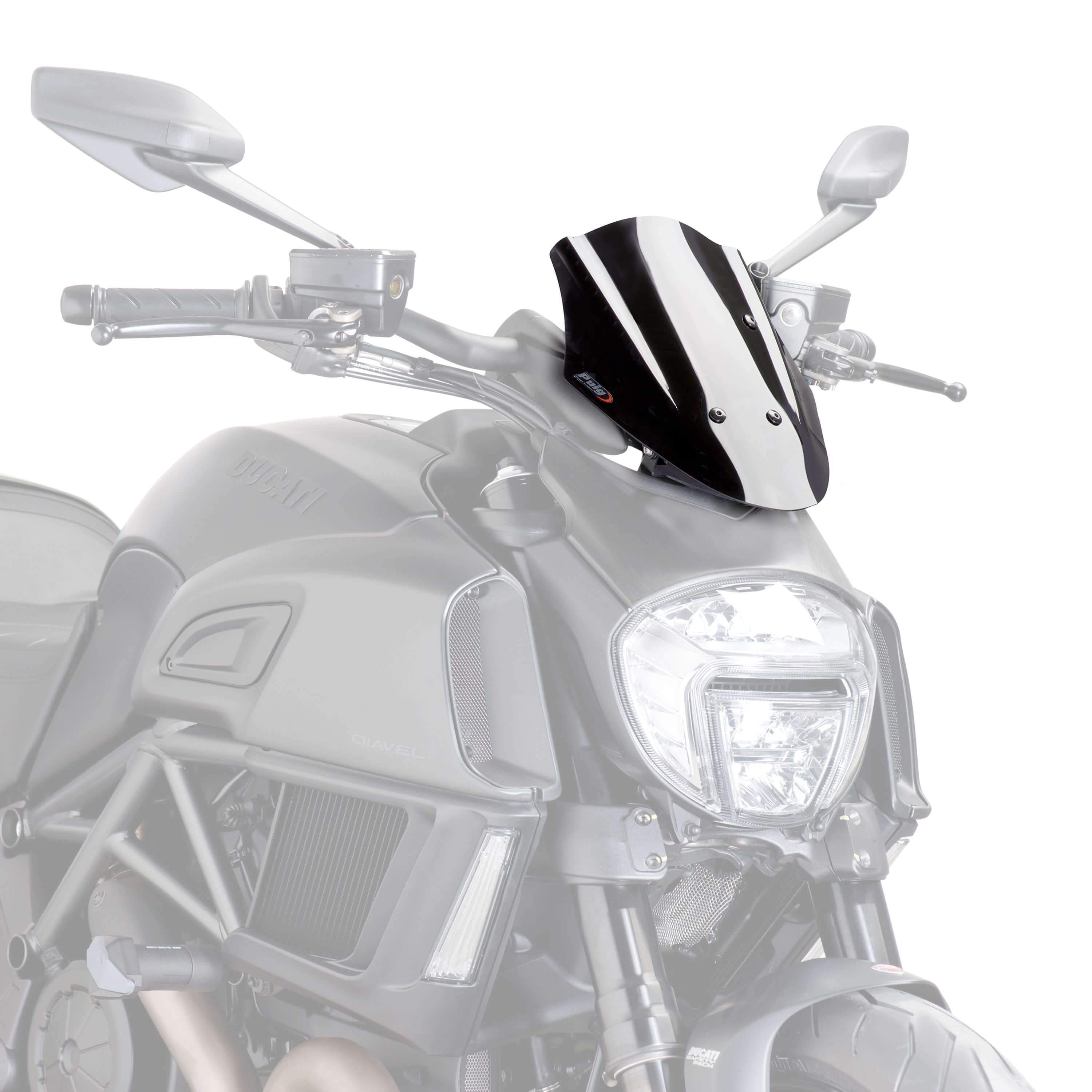 Puig Sport Screen | Black (Opaque) | Ducati Diavel 2014>2018 -  Shop name