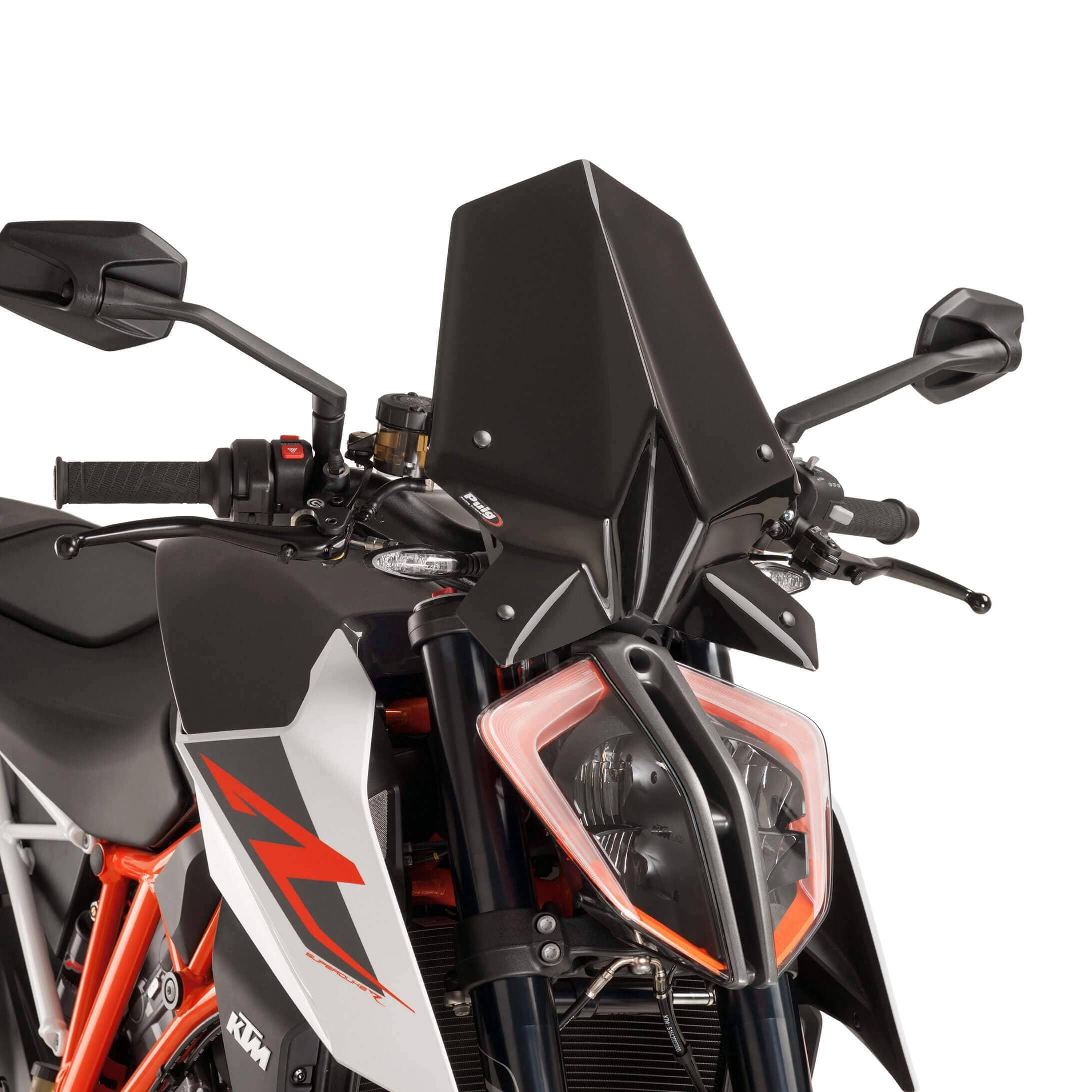 Puig Sport Screen | Black (Opaque) | KTM 1290 Superduke R 2017>2019-M9692N-Screens-Pyramid Motorcycle Accessories