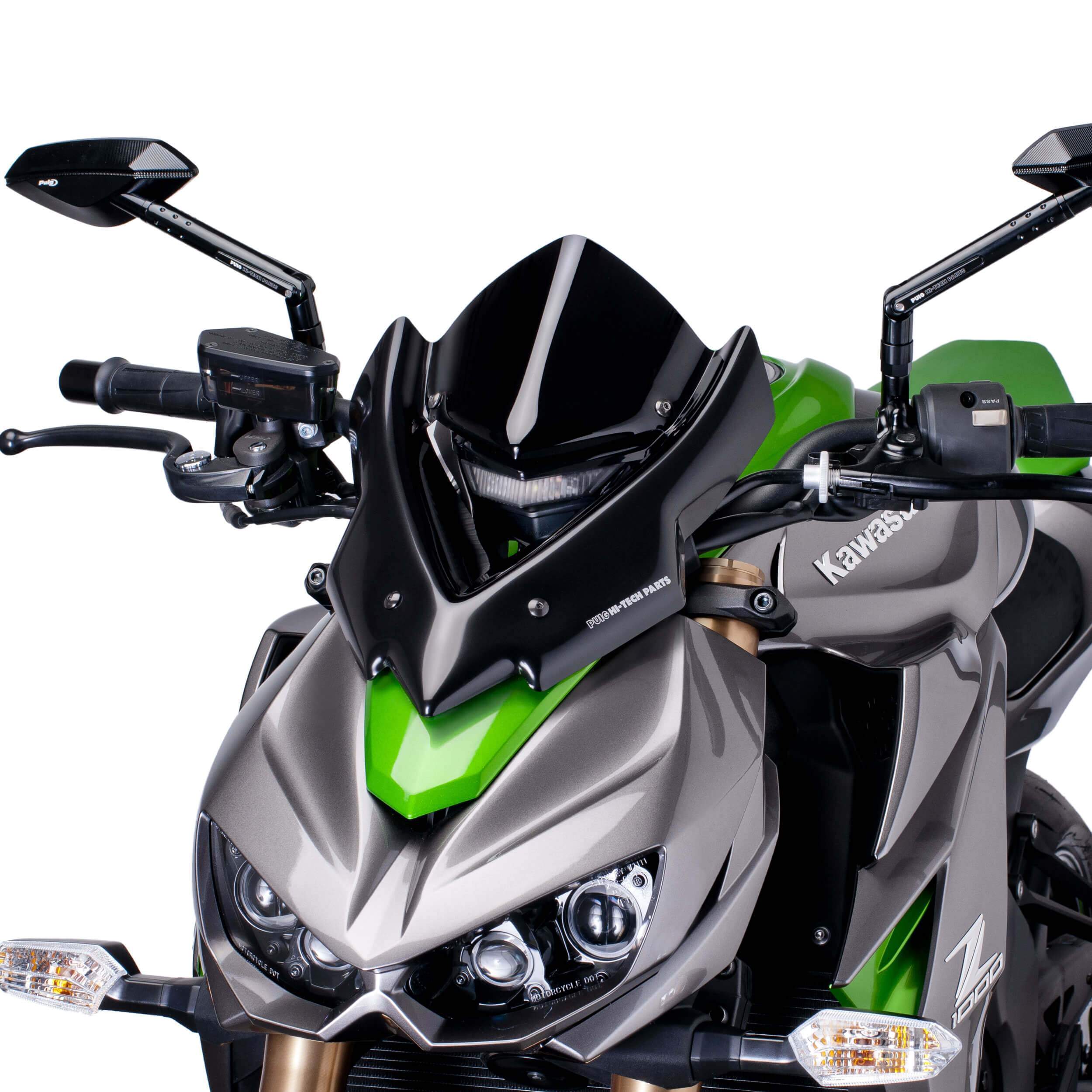 Puig Sport Screen | Black (Opaque) | Kawasaki Z 1000 2014>2018-M7011N-Screens-Pyramid Motorcycle Accessories