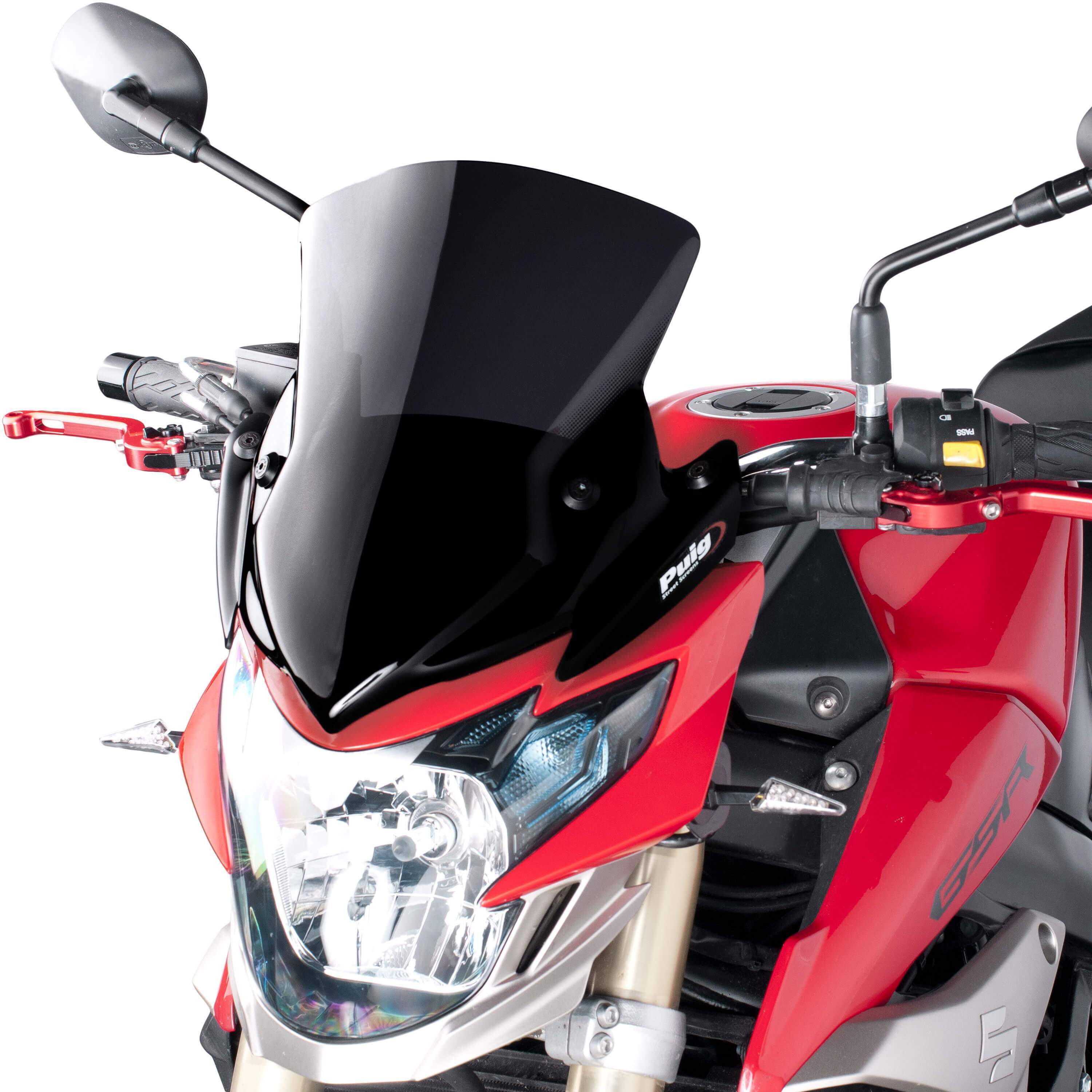 Puig Sport Screen | Black (Opaque) | Suzuki GSR 750 2011>2016-Screens-Pyramid Motorcycle Accessories