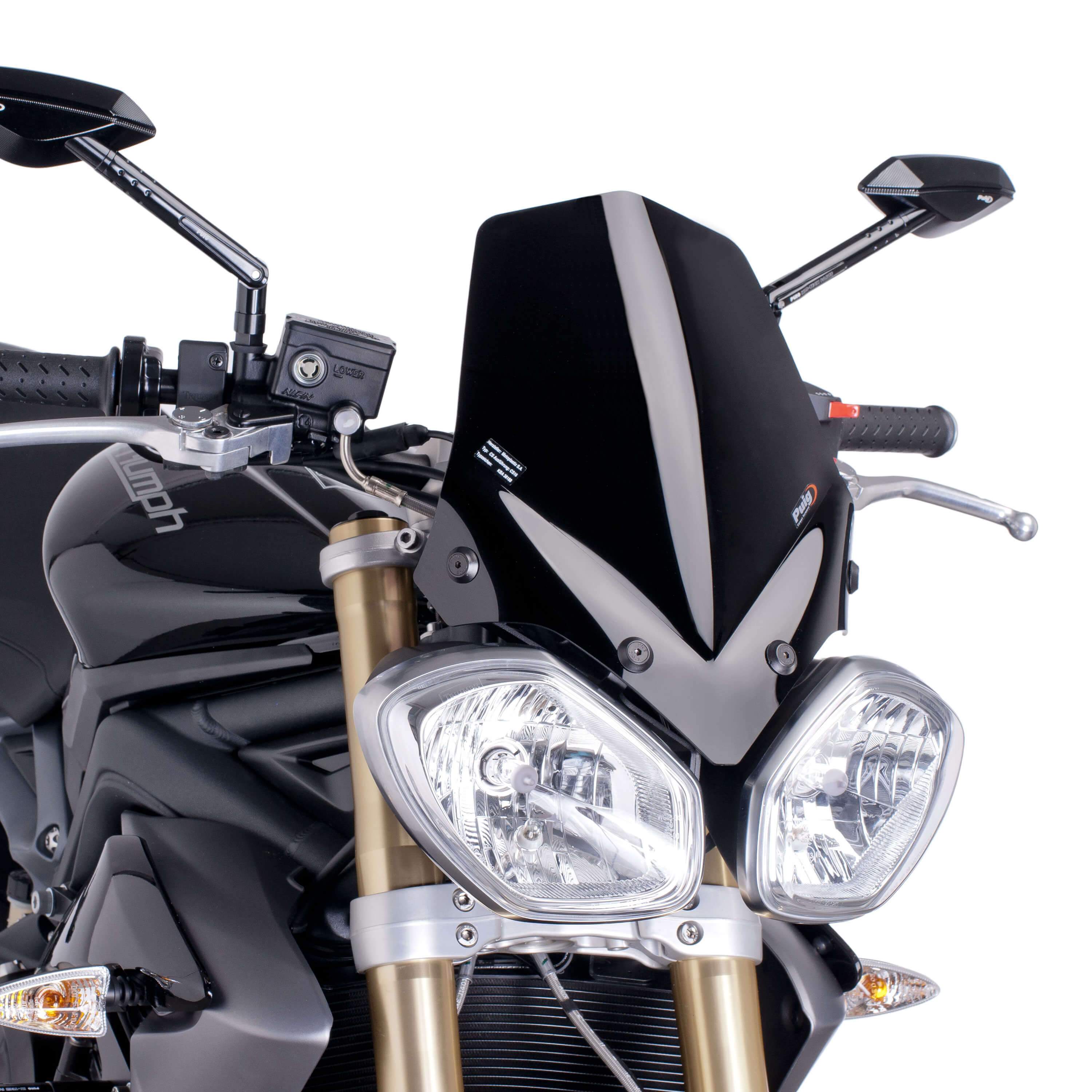 Puig Sport Screen | Black (Opaque) | Triumph Speed Triple 1050 R 2012>2015-M5658N-Screens-Pyramid Motorcycle Accessories