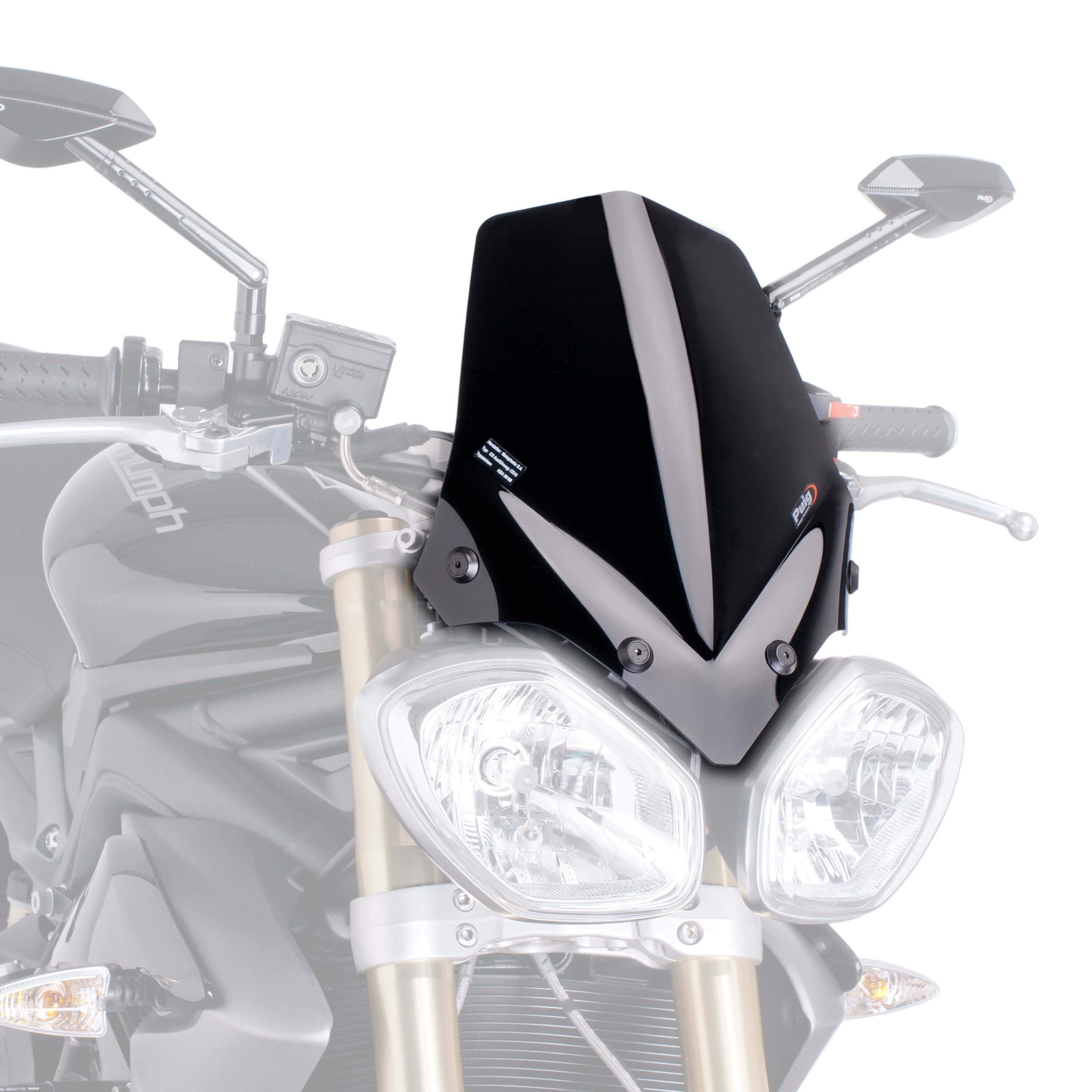 Puig Sport Screen | Black (Opaque) | Triumph Speed Triple 1050 R 2012>2015-M5658N-Screens-Pyramid Motorcycle Accessories
