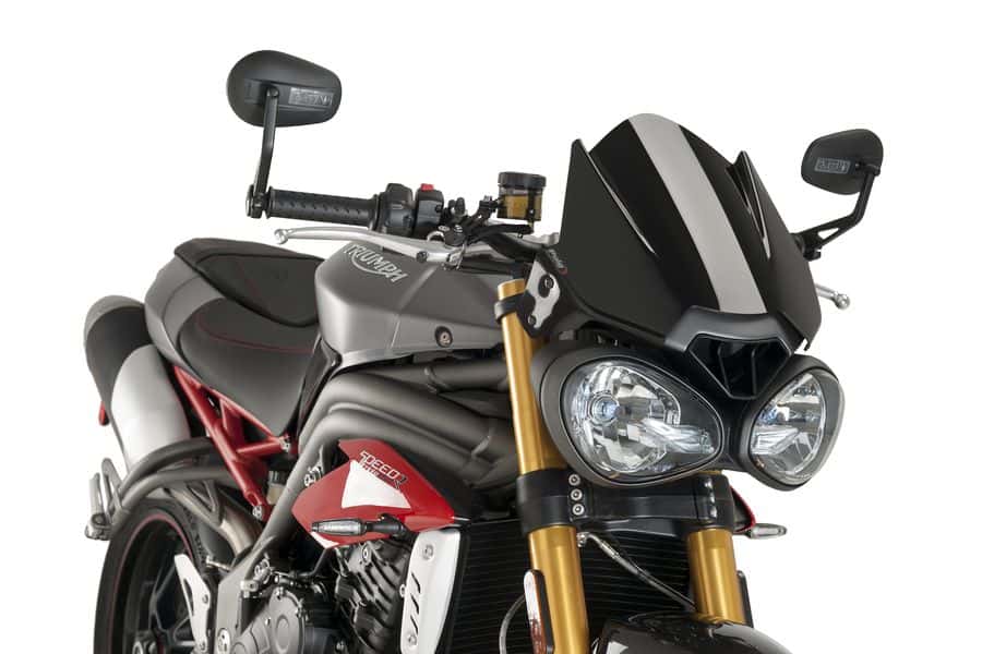 Puig Sport Screen | Black (Opaque) | Triumph Speed Triple 1050 S 2019>2020-Screens-Pyramid Motorcycle Accessories