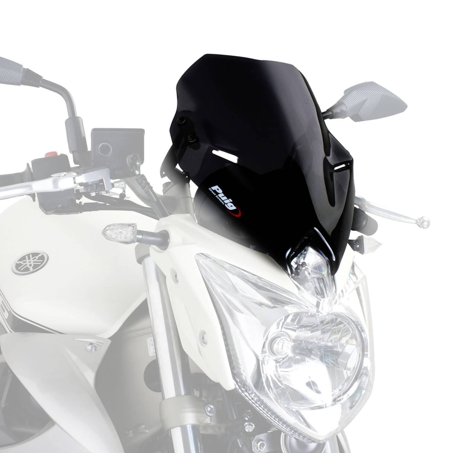 Puig Sport Screen | Black (Opaque) | Yamaha XJ6 2009>2016-Screens-Pyramid Motorcycle Accessories