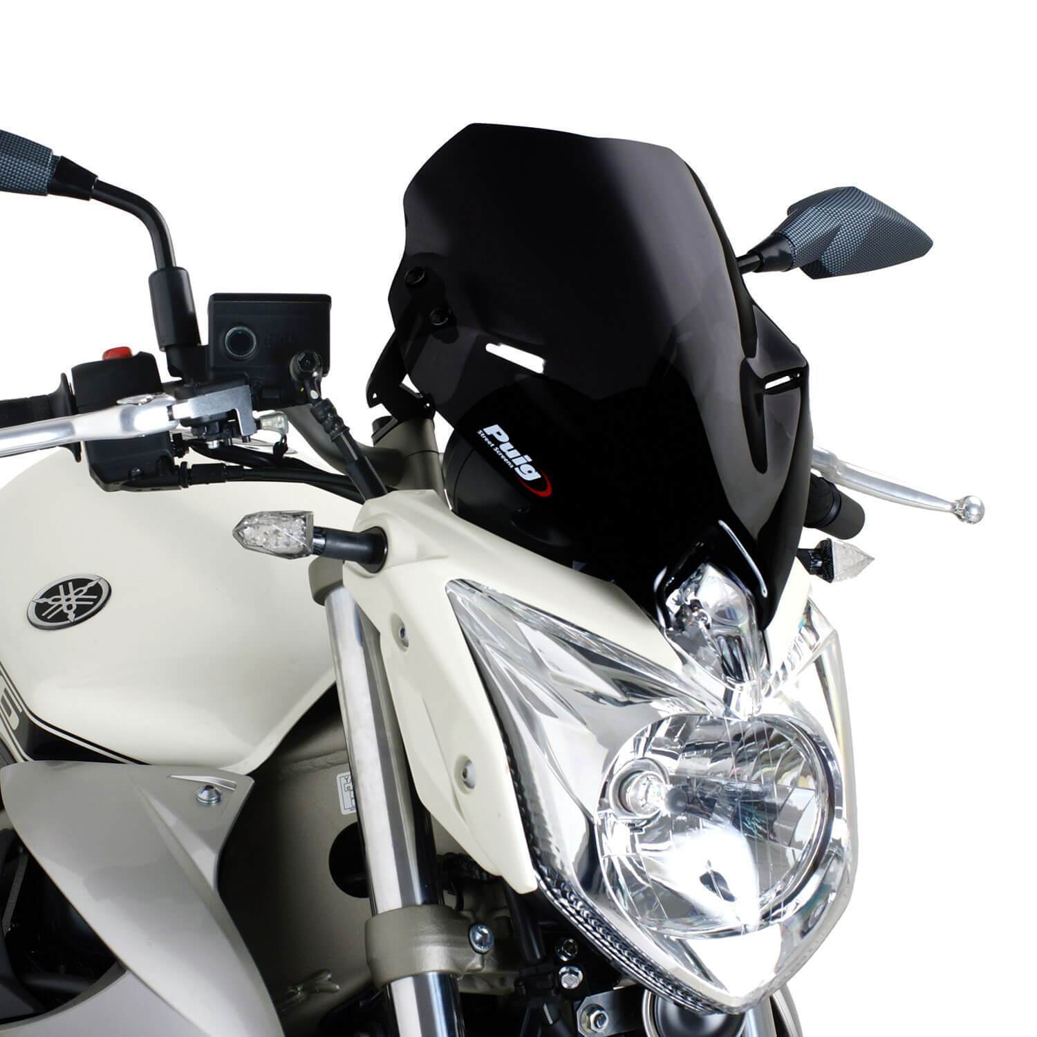Puig Sport Screen | Black (Opaque) | Yamaha XJ6 2009>2016-Screens-Pyramid Motorcycle Accessories