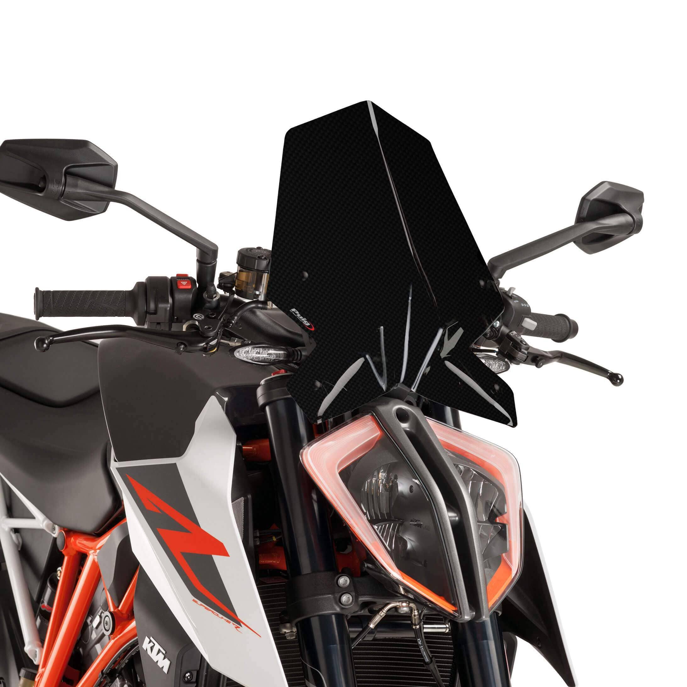 Puig Sport Screen | Carbon Look | KTM 1290 Superduke R 2017>2019-M9692C-Screens-Pyramid Motorcycle Accessories